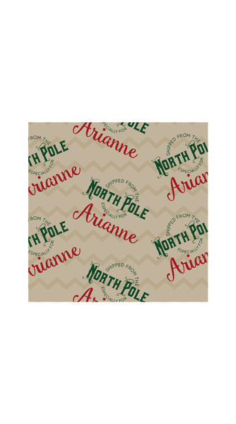 Personalised Red North Pole Wrapping Paper – Dyefor