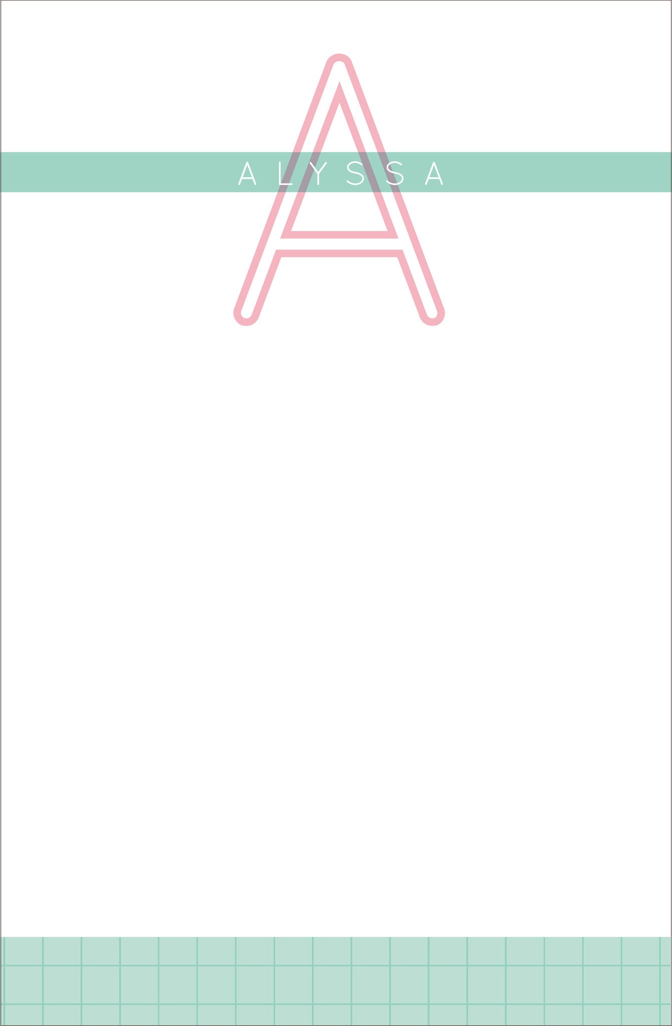 Monogram B5 Notepad, 03 Pink (Grid)